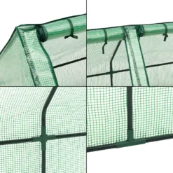 Mini Gewächshaus Höflein 240x90x90cm Foliengewächshaus Für Draußen Treibhaus Mit Reißverschluss Und 3 Fenstern Gitternetzfolie Grün -Grünwelt Exporteren Garten-Winkel 4eb293193920272221f6a30d47b71ea4