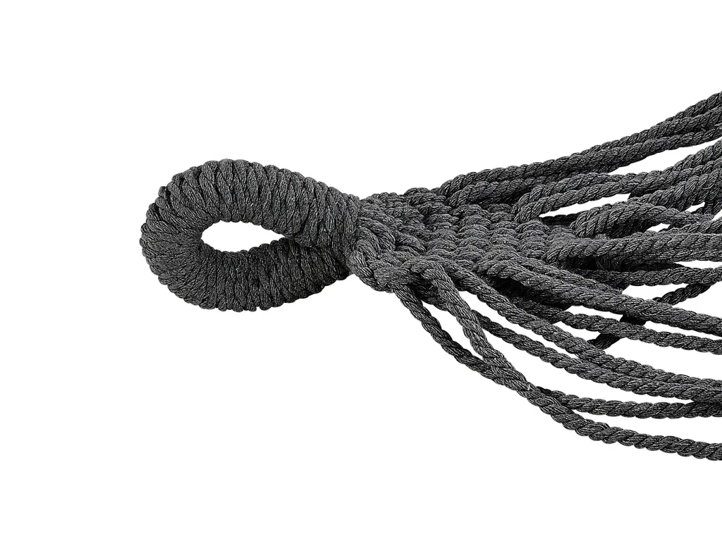 Hängematte Grau Aus Baumwolle Und Polyester Mit Fransen Handgewebt UV-Beständig Romantisch Garten Camping Outdoor 3 Hängematte Grau Aus Baumwolle Und Polyester Mit Fransen Handgewebt UV-Beständig Romantisch Garten Camping Outdoor – Bild 3