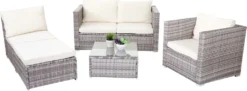 Poly-Rattan-Garnitur Busto, Gartengarnitur Sitzgruppe Sofa Lounge-Set Grau, Kissen Creme 23 Poly-Rattan-Garnitur Busto, Gartengarnitur Sitzgruppe Sofa Lounge-Set Grau, Kissen Creme -Grünwelt Exporteren Garten-Winkel 4fdf18f2a956c3bcc469b3e5e32d2b3d