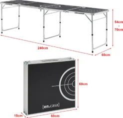 Bierpong Tisch Ibiza Beer Pong Tisch Verstellbar Und Klappbar 240x60cm Aluminium-Konstruktion Schwarz 10 Bierpong Tisch Ibiza Beer Pong Tisch Verstellbar Und Klappbar 240x60cm Aluminium-Konstruktion Schwarz -Grünwelt Exporteren Garten-Winkel 50e63ac27b3bba067996559a26197702