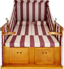 Tectake Strandkorb Mit Polster, Verstellbar, Inkl. Schutzhülle - Rot/weiß -Grünwelt Exporteren Garten-Winkel 5185789252a57c94f13f0ee184f3099d