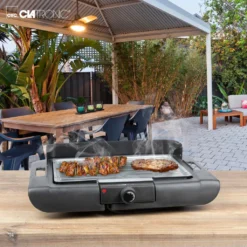 Clatronic Elektro-Grill BQ 3507, Indoor-Outdoor BBQ, Elektrischer Tischgrill Für Balkon/Camping/Gartengrill, Grillrost, Windschutz, Grillfläche: 36x25 Cm, 2000 Watt -Grünwelt Exporteren Garten-Winkel 5194b7bfddad12b6715f57b14a79c589