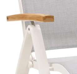 Best Alu-Klappsessel Cavalese H 110 X B 62 X T 67 Cm, Sitztiefe 48 Cm, Mehrfach Verstellbar, Armlehne Aus Teakholz, Farbe Weiß -Grünwelt Exporteren Garten-Winkel 51d990304deb26d3e430227906fecb20