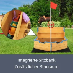 Juskys Sandkasten Käpt’n Pit - Piratenschiff Boot Aus Holz – Große Kinder Sandkiste Für Den Garten Mit Bodenplane Und Sitzbank, Outdoor Sandbox -Grünwelt Exporteren Garten-Winkel 5221f8e0b59897dfd7656b1bc31b65e4