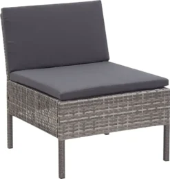VidaXL 6-tlg. Garten-Sofagarnitur Mit Auflagen Poly Rattan Grau -Grünwelt Exporteren Garten-Winkel 52426ec7f4311347b18c186997bf40b7