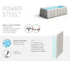 Bestway 56629 Power Steel Rechteckig Aufstellpool 282x196x84cmGestalten: Rechteckig, Maße: 0 - 2,99 M, Filterpumpe: 58381 -Grünwelt Exporteren Garten-Winkel 525d29de78fb288054849a1c48e5d99e