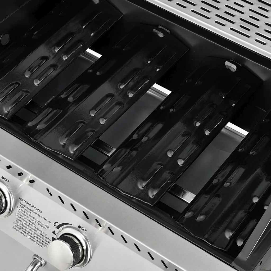 Juskys Gasgrill Kansas Mit 4 Brenner 12 KW, BBQ Grill Mit Gusseisen-Grillrost, Warmhalterost & Thermometer, XL Grillwagen 2 Seitenablagen & 4 Räder 13 Juskys Gasgrill Kansas Mit 4 Brenner 12 KW, BBQ Grill Mit Gusseisen-Grillrost, Warmhalterost & Thermometer, XL Grillwagen 2 Seitenablagen & 4 Räder – Bild 13