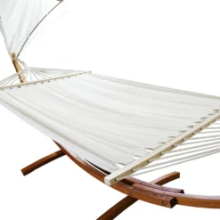 EINFEBEN Haengematte Mit Gestell Und Sonnendach, Hammock Aus Wetterfestem Laerchenholz, Bis 200kg, Stabhaengematte Fuer 2 Personen Outdoor Und Indoor -Grünwelt Exporteren Garten-Winkel 548dcbc79450b13ac4f77a55b94c188f