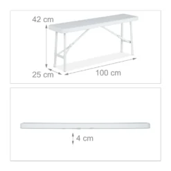 Relaxdays Weiße Bierbank 2er Set -Grünwelt Exporteren Garten-Winkel 5506d31928553cd17643e3f662afc984