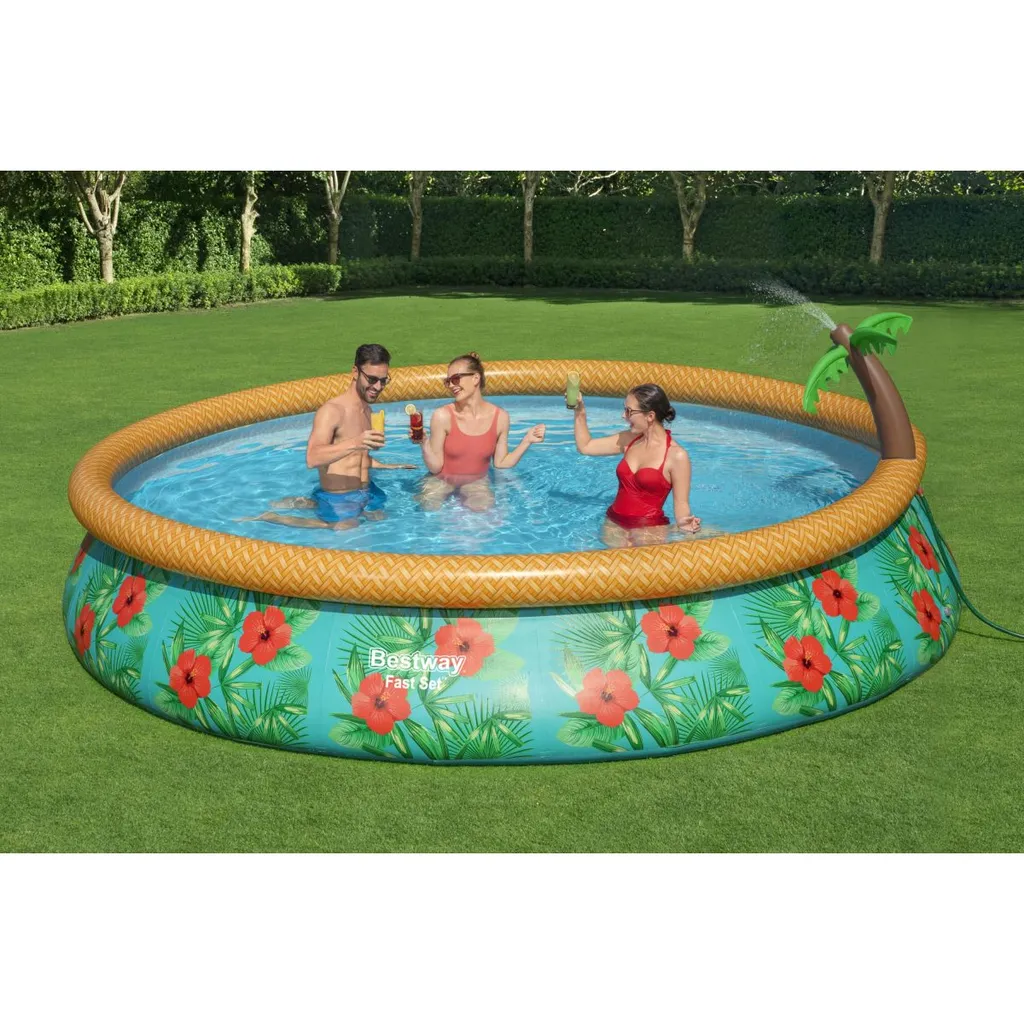 Bestway Fast Set™ Pool-Set Mit Filterpumpe "Paradise Palms", Rund, 457x84cm, 57416 11 Bestway Fast Set™ Pool-Set Mit Filterpumpe "Paradise Palms", Rund, 457x84cm, 57416 – Bild 11