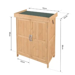 Outsunny Geräteschrank Geräteschuppen Gartenschrank 2 Fächer Tannenholz Natur 74 X 43 X 88cm -Grünwelt Exporteren Garten-Winkel 55cbbbfe717431f0c81bac20cfdac666