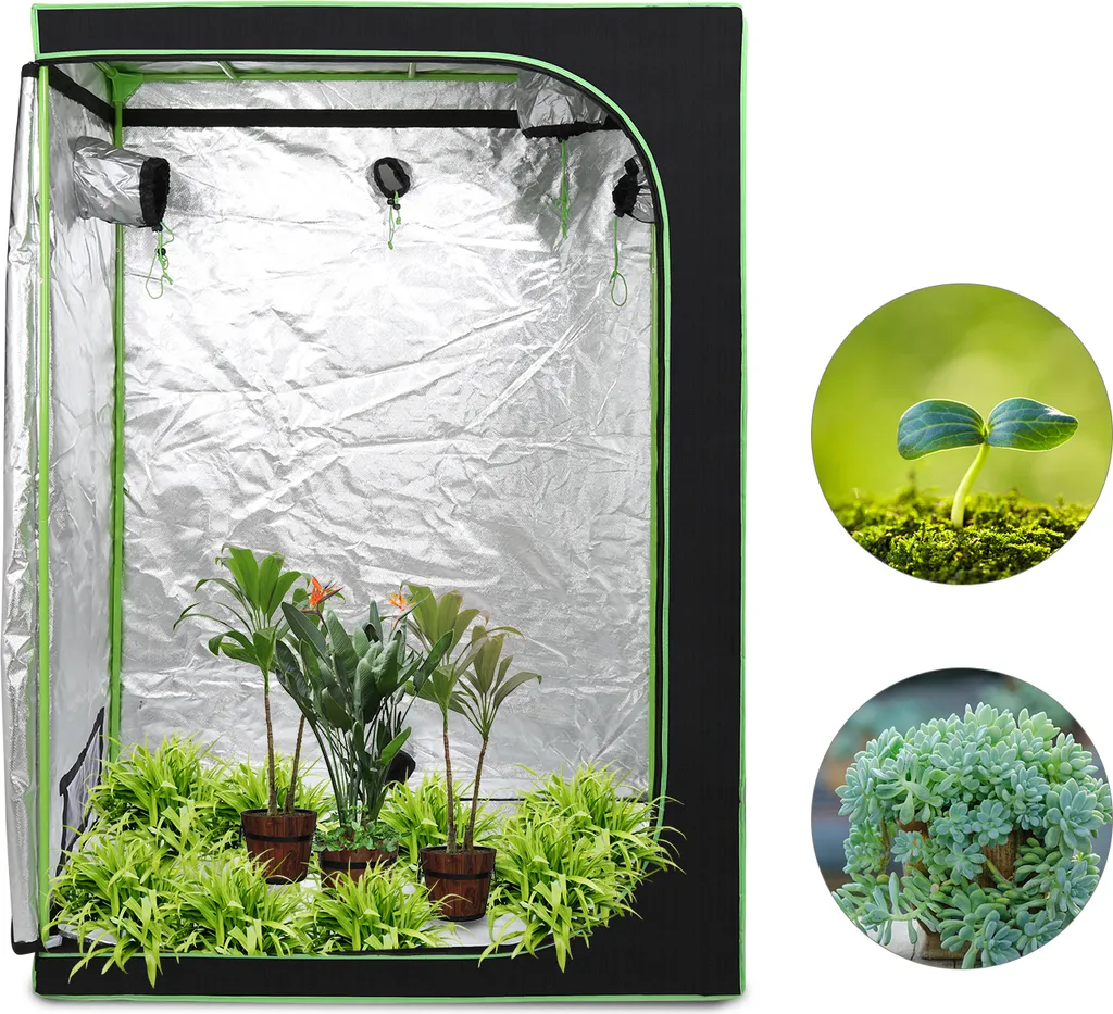 TolleTour Grow Zelt, Grow Tent 120x60x180cm Growbox, Growschrank Fuer Homegrow, Indoor Anbauzelt, Growroom, Lichtdicht Und Wasserdicht Pflanzzelt, Zuchtzelt Schwarz Gruen 5 TolleTour Grow Zelt, Grow Tent 120x60x180cm Growbox, Growschrank Fuer Homegrow, Indoor Anbauzelt, Growroom, Lichtdicht Und Wasserdicht Pflanzzelt, Zuchtzelt Schwarz Gruen – Bild 5