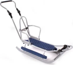 Luxus Schlitten Silber-grau Incl. Fußstütze, Schiebestange Und Fußsack NEU -Grünwelt Exporteren Garten-Winkel 564fede2a83fa15e343a72c092c775ec