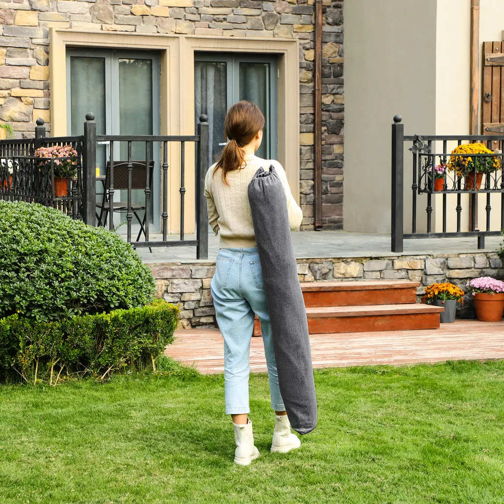 SONGMICS Hängematte, 210 X 150 Cm, Mit 2 Kissen, Bis Zu 300 Kg Belastbar, Mit 2 Holzstangen, Outdoor, Grau GDC022G01 5 SONGMICS Hängematte, 210 X 150 Cm, Mit 2 Kissen, Bis Zu 300 Kg Belastbar, Mit 2 Holzstangen, Outdoor, Grau GDC022G01 – Bild 5