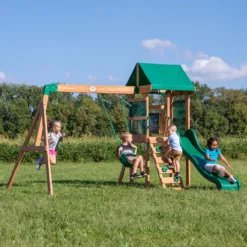 Backyard Discovery Spielturm Buckley Hill Aus Holz | XXL Spielhaus Für Kinder Mit Rutsche, Schaukel Und Kletterleiter | Stelzenhaus Für Den Garten -Grünwelt Exporteren Garten-Winkel 582c43c01d06681147e43d120dbebaca