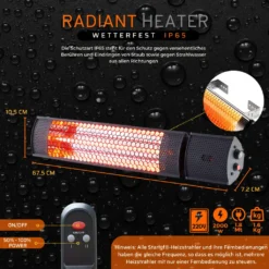 Starlyf® Radiant Heater – Wetterfeste Halogen-Infrarot-Heizung Mit Direktwärme-Technologie, Inkl. Fernbedienung, 2000 Watt – Aus Der TV Werbung -Grünwelt Exporteren Garten-Winkel 5850482bf36483fc1cbba2714a45872e