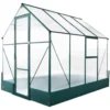 Outsunny Gewächshaus Für Den Garten, Vielseitig Nutzbar Als Treibhaus, Tomatenhaus, Frühbeet Und Pflanzenhaus, 4 Mm PC Sonnenschutzplatte, Aluminium, Transparent+Grün, 250x190x219 Cm