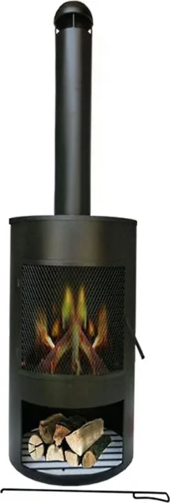 Raburg XXL Gartenkamin BERNARD In SCHIEFER-SCHWARZ, Extra Großer Design-Garten-, Terrassenofen & Feuertonne