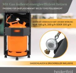 Heidenfeld Gas Heizstrahler Inferno GH100 -Grünwelt Exporteren Garten-Winkel 5bc93882706c10dff75874bc7cee23ec