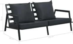 VidaXL 2-Sitzer-Gartensofa Mit Auflagen Dunkelgrau Aluminium 13 VidaXL 2-Sitzer-Gartensofa Mit Auflagen Dunkelgrau Aluminium -Grünwelt Exporteren Garten-Winkel 5c03647c1b280268c73a45c504b3fbdd