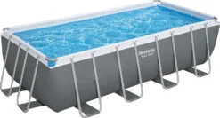 Bestway® Power Steel™ Frame Pool Komplett-Set Mit Sandfilteranlage 488 X 244 X 122 Cm, Grau, Eckig