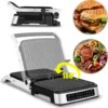 ZEEGMA Elektrischer Kontaktgrill Und Sandwichtoaster 2100W | Herausnehmbare Heizplatten, 2in1, 180 ° Klappbar, ILAG-Antihaftbeschichtung, Tropfschale, Akustische Benachrichtigungen, Timer, Die Möglichkeit Vom Waschen In Der Spülmaschine
