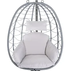 Juskys Hängesessel Aria Mit Kissen - Höhenverstellbar & Faltbar - Polyrattan Hängeschaukel Outdoor & Indoor - Korbhängesessel Silber Bis 130kg -Grünwelt Exporteren Garten-Winkel 5cb0da1d7598ee2d6f7996eb9b572ace