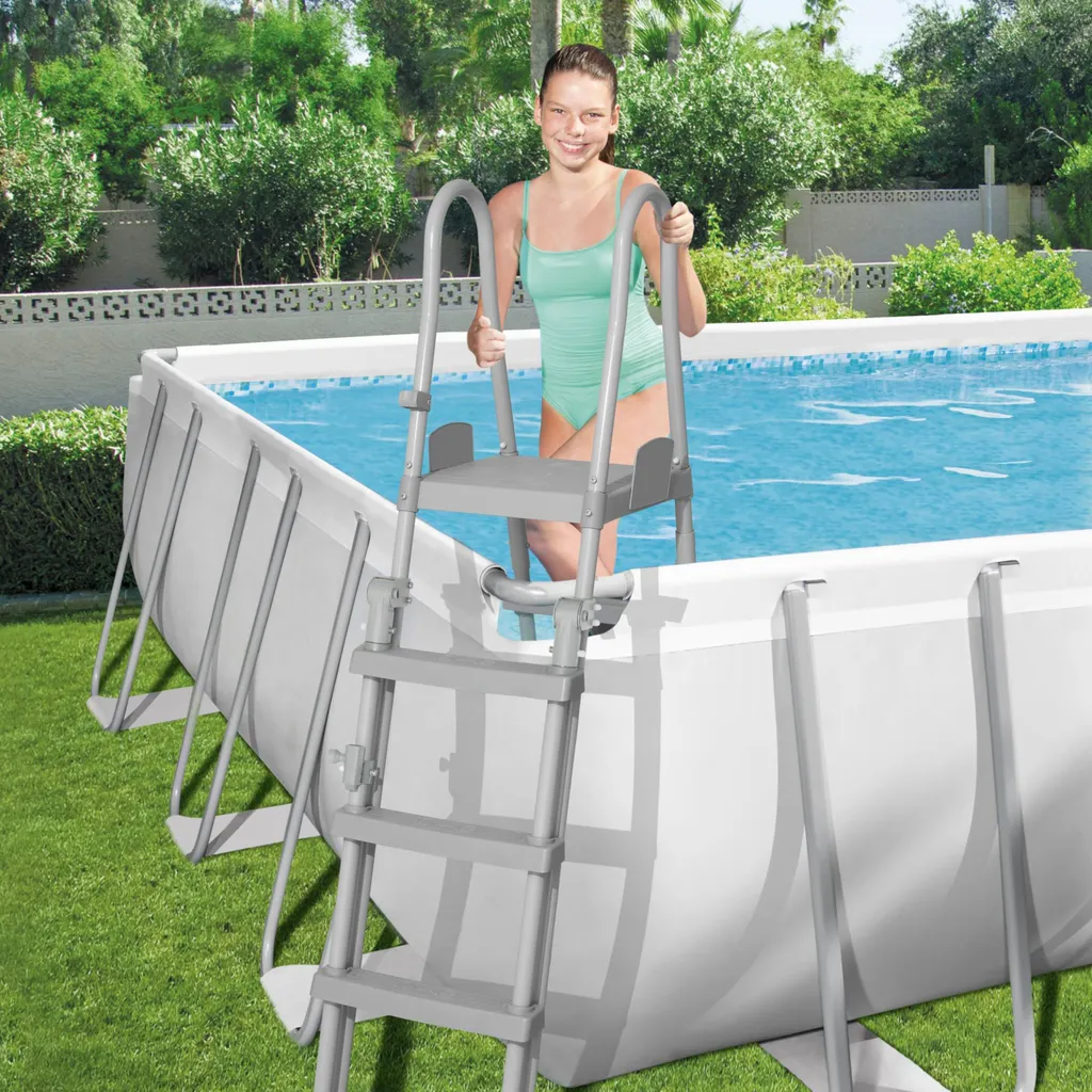 Bestway Power Steel™ Frame Pool Komplett-Set, Eckig, Mit Sandfilteranlage, Sicherheitsleiter & Abdeckplane 732 X 366 X 132 Cm 9 Bestway Power Steel™ Frame Pool Komplett-Set, Eckig, Mit Sandfilteranlage, Sicherheitsleiter & Abdeckplane 732 X 366 X 132 Cm – Bild 9