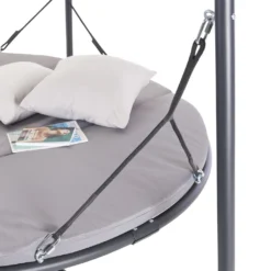 LECO Doppelschwingliege, Grau, Stahl/Textilene, 209 X 209 X 205 Cm -Grünwelt Exporteren Garten-Winkel 5cc9716269ba27c15667e5b6411bdc05