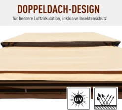 Outsunny Hollywoodschaukel Gartenschaukel Schaukel Mit Seitenwänden 3-Sitzer Beige 230 X 149 X 232cm -Grünwelt Exporteren Garten-Winkel 5db87b08293587fc7cab9c3c8760593c