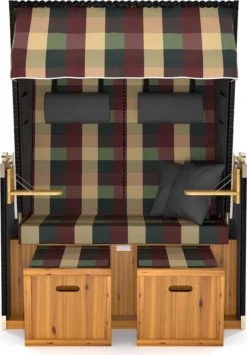 Sanzaro Strandkorb XL120 Cm Deluxe Zweisitzer Holz Und Poly-Rattan Volllieger 4 X Kissen Klappbare Rückenlehne 2 Personen Rot-Beige-Grün Karo 13 Sanzaro Strandkorb XL120 Cm Deluxe Zweisitzer Holz Und Poly-Rattan Volllieger 4 X Kissen Klappbare Rückenlehne 2 Personen Rot-Beige-Grün Karo -Grünwelt Exporteren Garten-Winkel 5dc15cbb9abfd19695fca30a3697704d