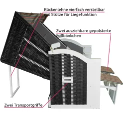 Tectake Strandkorb Mit Polster, Verstellbar, Inkl. Schutzhülle - Bunt 13 Tectake Strandkorb Mit Polster, Verstellbar, Inkl. Schutzhülle - Bunt -Grünwelt Exporteren Garten-Winkel 5e4a82224a30999be8145658b7f25be8
