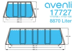 Avenli® Frame Rectangular Pool Set 400 X 207 X 122 Cm, Aufstellpool, Reckteckig, Mit Pumpe, Grau -Grünwelt Exporteren Garten-Winkel 5e770732e76afb70d9a395d3013e2fe6