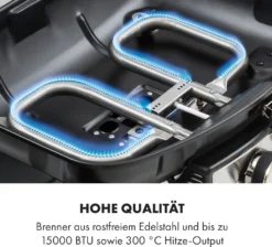 Klarstein Parforce Duo Gasgrill BBQ-Gasgrill Mit 4,4kW - 2 Brenner, Bis 300 °C, Gastyp: Butan/Propan, Edelstahl, 15000 BTU, Elektrische Zündung, 50 X 39 Cm Große Grillfläche, Deckel, Schwarz 15 Klarstein Parforce Duo Gasgrill BBQ-Gasgrill Mit 4,4kW - 2 Brenner, Bis 300 °C, Gastyp: Butan/Propan, Edelstahl, 15000 BTU, Elektrische Zündung, 50 X 39 Cm Große Grillfläche, Deckel, Schwarz -Grünwelt Exporteren Garten-Winkel 5ea0e28faed326353a31a54b38c8a63a