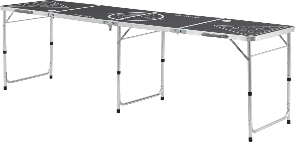 Bierpong Tisch Ibiza Beer Pong Tisch Verstellbar Und Klappbar 240x60cm Aluminium-Konstruktion Schwarz 2 Bierpong Tisch Ibiza Beer Pong Tisch Verstellbar Und Klappbar 240x60cm Aluminium-Konstruktion Schwarz – Bild 2