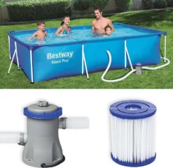 Bestway Frame Pool Deluxe Splash-Steel Pro 300 X 200 X 66 Cm, Mit Ablassventil, 3300 L -Grünwelt Exporteren Garten-Winkel 5f88c23333a7caf2179ba03e549cb8ee