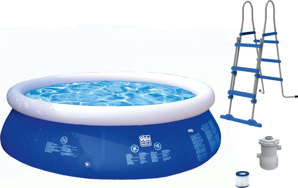 Happy People Quick Up Pool Set 360 X 90 Cm Mit Filterpumpe Und Leiter 1 Happy People Quick Up Pool Set 360 X 90 Cm Mit Filterpumpe Und Leiter