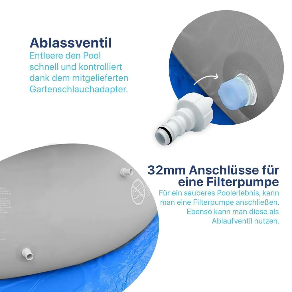 Avenli Prompt Set Ø 396 X 84 Cm Quick Up Pool, Aufstellpool Ohne Pumpe, Graue Rattanoptik 3 Avenli Prompt Set Ø 396 X 84 Cm Quick Up Pool, Aufstellpool Ohne Pumpe, Graue Rattanoptik – Bild 3