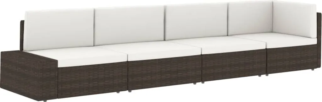 VidaXL Modulares 2-Sitzer-Sofa Poly Rattan Grau 8 VidaXL Modulares 2-Sitzer-Sofa Poly Rattan Grau – Bild 8
