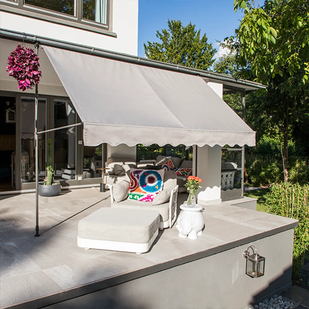 HI 62480 Klemmmarkise Markise B300xT120cm Hellgrau 5 HI 62480 Klemmmarkise Markise B300xT120cm Hellgrau – Bild 5