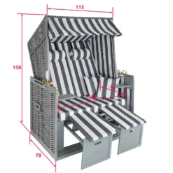 Tectake Strandkorb Mit Polster, Verstellbar, Inkl. Schutzhülle - Grau/weiß 14 Tectake Strandkorb Mit Polster, Verstellbar, Inkl. Schutzhülle - Grau/weiß -Grünwelt Exporteren Garten-Winkel 616bd109178862dc6d91bebf78fa54d2