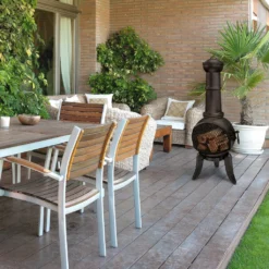 Jago® Terrassenofen Mit Funkenfluggitter - Aus Gußeisen Im Klassischen Design, 108cm Hoch, Inklusive Schürhaken, Funkenschutz - Vintage Gartenofen, Rustikaler Look, Gartenkamin, Feuerstelle, Feuerkorb -Grünwelt Exporteren Garten-Winkel 61af5116b720b9232fa949b34bff4c64