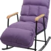 Schaukelstuhl HWC-K40, Schaukelsessel Schwingstuhl Relaxsessel, Liegefunktion Metall Stoff/Textil Lila-flieder
