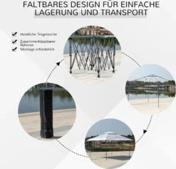 Outsunny Faltpavillon Pop-Up-Zelt Gartenpavillon Rollentasche Oxford-Gewebe 3,6 X 3,6m Hellgrau+Weiß -Grünwelt Exporteren Garten-Winkel 62a5b55fbf8fe8bedcf36b1db5aef497