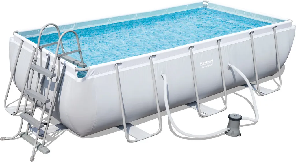 Bestway Power Steel™ Frame Pool-Set, Eckig, Mit Filterpumpe & Sicherheitsleiter 404 X 201 X 100 Cm 6 Bestway Power Steel™ Frame Pool-Set, Eckig, Mit Filterpumpe & Sicherheitsleiter 404 X 201 X 100 Cm – Bild 6