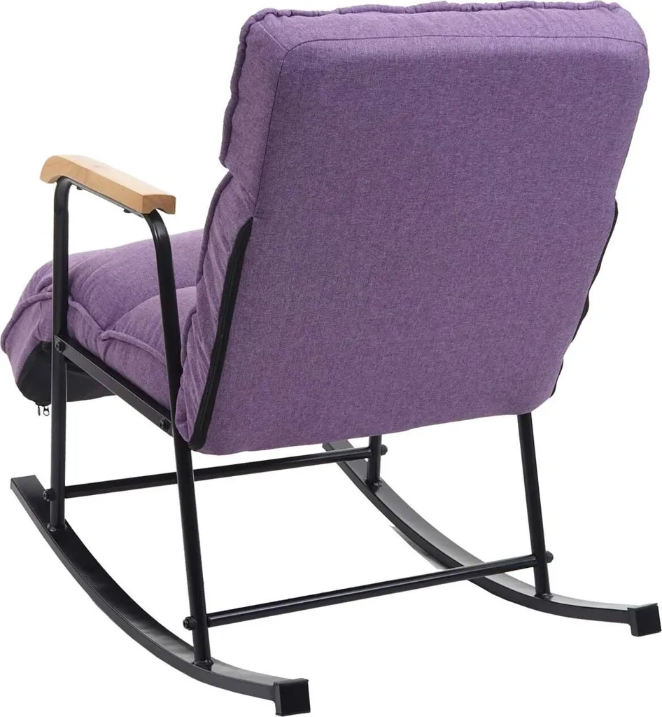 Schaukelstuhl HWC-K40, Schaukelsessel Schwingstuhl Relaxsessel, Liegefunktion Metall Stoff/Textil Lila-flieder 4 Schaukelstuhl HWC-K40, Schaukelsessel Schwingstuhl Relaxsessel, Liegefunktion Metall Stoff/Textil Lila-flieder – Bild 4