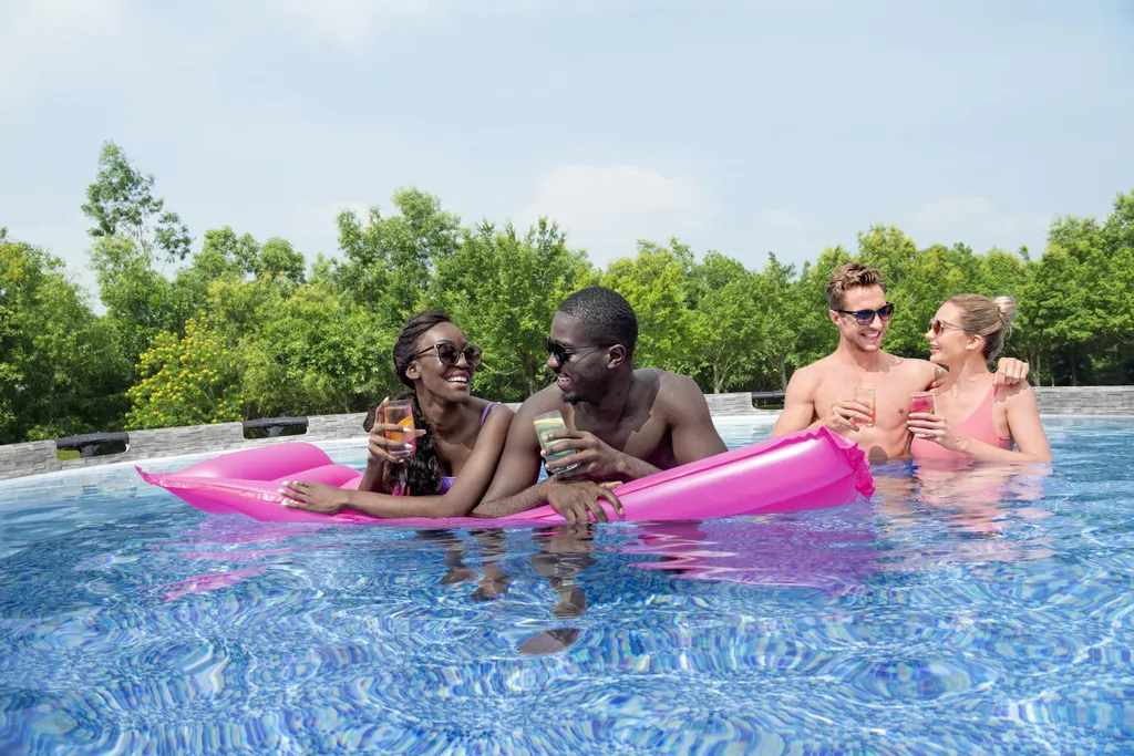 Bestway® Steel Pro MAX™ Aufstellpool Komplett-Set Mit Filterpumpe Ø 549 X 122 Cm, Steinwand-Optik (Cremegrau), Rund 13 Bestway® Steel Pro MAX™ Aufstellpool Komplett-Set Mit Filterpumpe Ø 549 X 122 Cm, Steinwand-Optik (Cremegrau), Rund – Bild 13