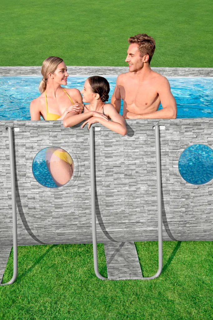 Bestway® Power Steel™ Swim Vista Series™ Frame Pool Komplett-Set Mit Filterpumpe 549 X 274 X 122 Cm, Steinwand-Optik (Cremegrau), Oval 11 Bestway® Power Steel™ Swim Vista Series™ Frame Pool Komplett-Set Mit Filterpumpe 549 X 274 X 122 Cm, Steinwand-Optik (Cremegrau), Oval – Bild 11