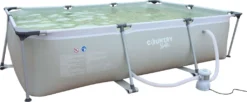 Countryside Frame Pool Deluxe Stahlrahmenpool Eckig, Ca. 300x 207x 65 Cm