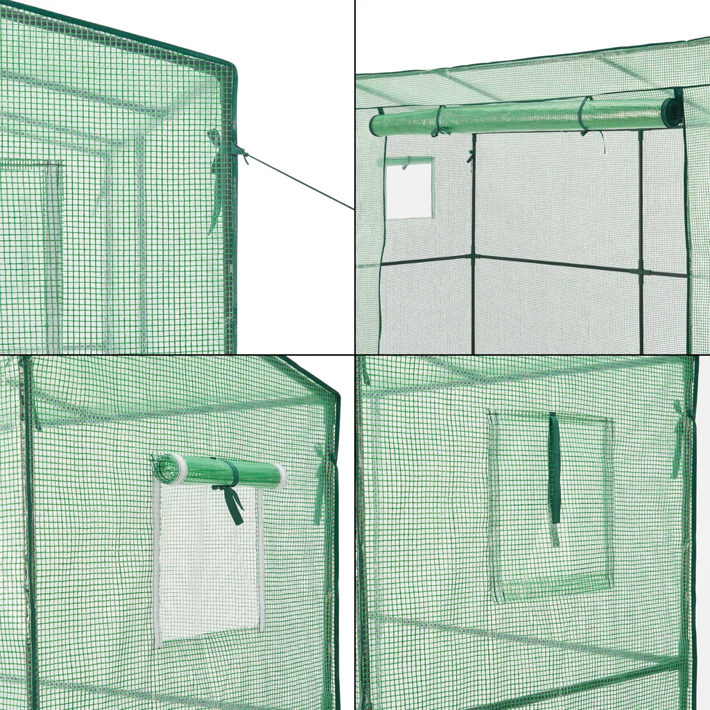 Gewächshaus Vlaardingen 198x78x200cm Mit Pultdach Foliengewächshaus Treibhaus Für Tomaten Stahlrahmen Grün 6 Gewächshaus Vlaardingen 198x78x200cm Mit Pultdach Foliengewächshaus Treibhaus Für Tomaten Stahlrahmen Grün – Bild 6